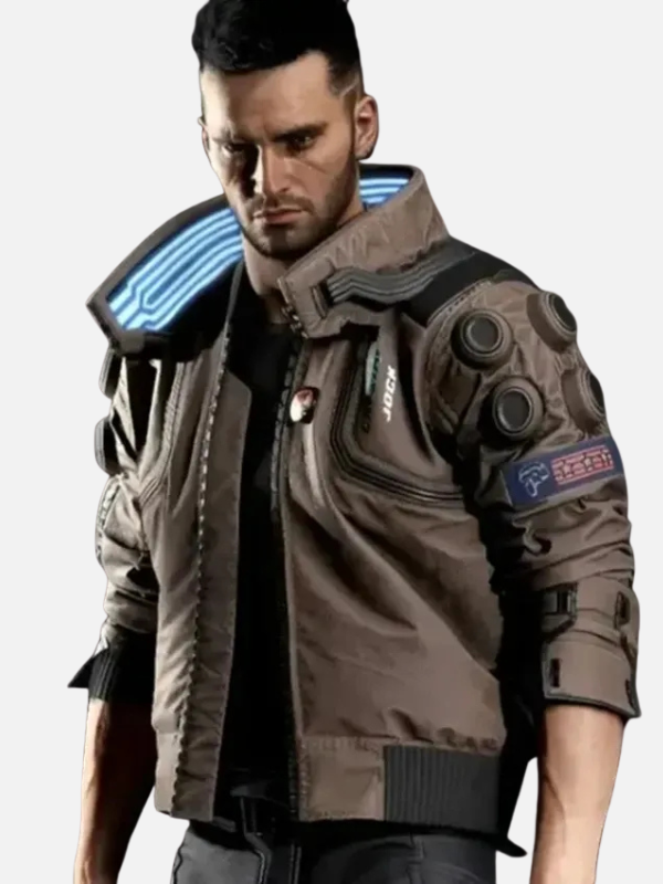 Cyberpunk 2077 Bomber Brown Leather Jacket