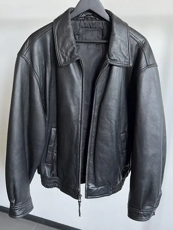 Men's Black Leather Bomber Jackets