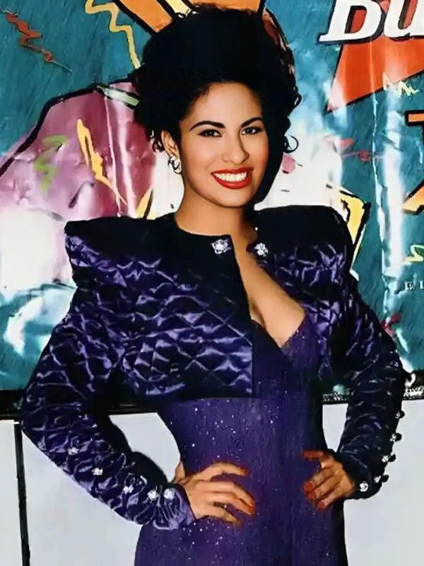 Selena Quintanilla Cropped Purple Quilted Jacket Buy Selena Quintanilla Cropped Purple Quilted Jacket