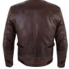 Stylish Racer Leather Brown Biker Jacket For Men
