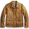 1920's Newboy Vintage Tan Brown Distressed Leather Jacket