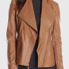 Women's Chocolate Brown Leather Biker Jacket